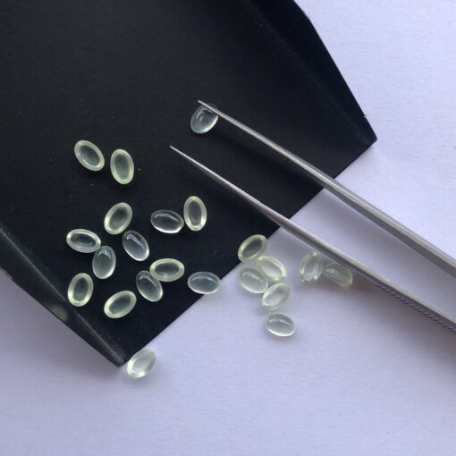 6x4mm Natural Prehnite Smooth Oval Cabochon