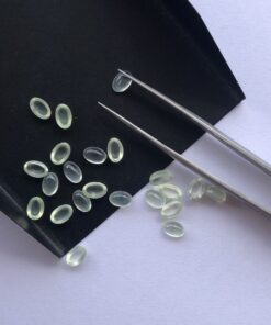 5x3mm Natural Prehnite Smooth Oval Cabochon