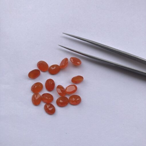 9x7mm Natural Carnelian Faceted Oval Cut Gemstone