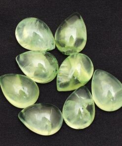 14x10mm Natural Prehnite Smooth Pear Cabochon