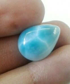 14x10mm Natural Larimar Smooth Pear Cabochon