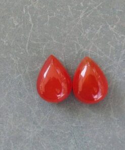 14x10mm Natural Carnelian Smooth Pear Cabochon