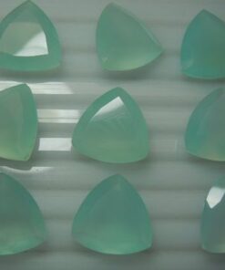 4mm aqua chalcedony trillion cut