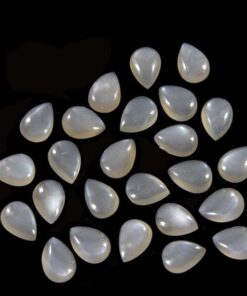 3x4mm Natural Gray Moonstone Smooth Pear Cabochon