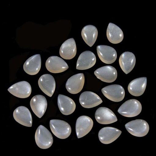 3x4mm Natural Gray Moonstone Smooth Pear Cabochon