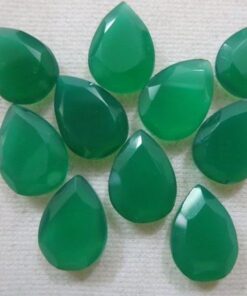 3x4mm Natural Green Onyx Faceted Pear Cut Gemstone