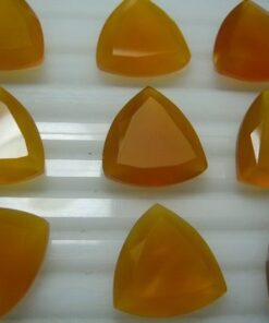 5mm yellow chalcedony trillion cut