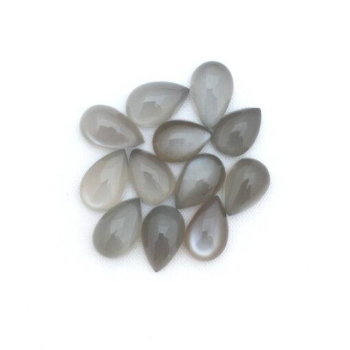 3x5mm Natural Gray Moonstone Smooth Pear Cabochon