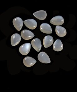 4x5mm Natural Gray Moonstone Smooth Pear Cabochon