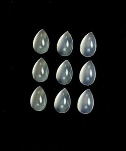 4x5mm Natural White Moonstone Smooth Pear Cabochon