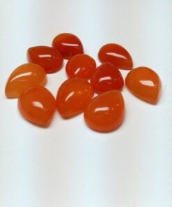 4x5mm Natural Carnelian Smooth Pear Cabochon