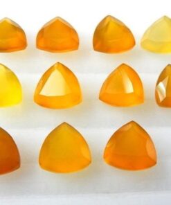 6mm yellow chalcedony trillion cut