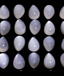 4x6mm Natural White Moonstone Smooth Pear Cabochon