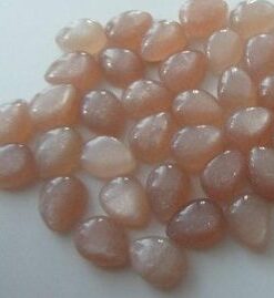 4x6mm Natural Peach Moonstone Smooth Pear Cabochon