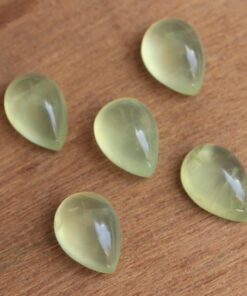 8x6mm Natural Prehnite Smooth Pear Cabochon