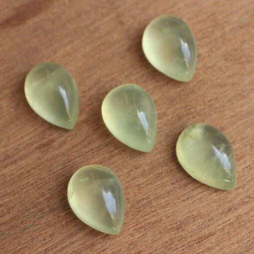 8x6mm Natural Prehnite Smooth Pear Cabochon