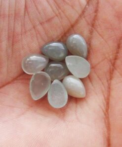 8x6mm Natural Gray Moonstone Smooth Pear Cabochon