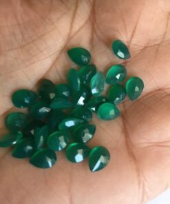 6x8mm green onyx pear cut