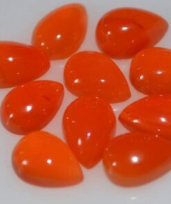 8x6mm Natural Carnelian Smooth Pear Cabochon