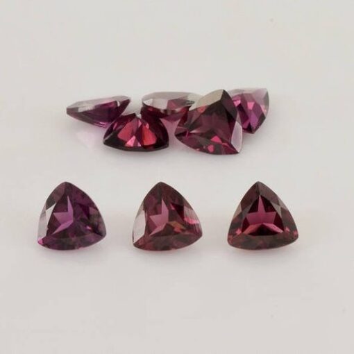 7mm rhodolite garnet trillion cut