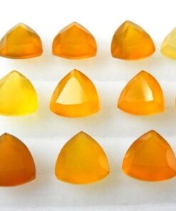 7mm yellow chalcedony trillion cut