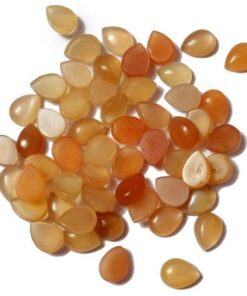 5x7mm Natural Peach Moonstone Smooth Pear Cabochon