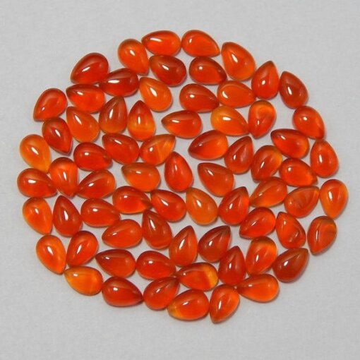 5x7mm Natural Carnelian Smooth Pear Cabochon