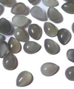 9x7mm Natural Gray Moonstone Smooth Pear Cabochon