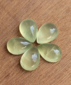 10x8mm Natural Prehnite Smooth Pear Cabochon