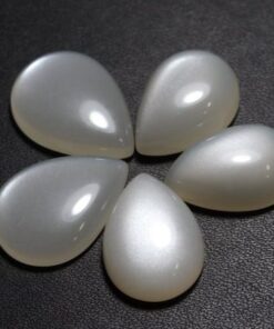 10x8mm Natural White Moonstone Smooth Pear Cabochon