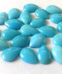 10x8mm Natural Sleeping Beauty Turquoise Smooth Pear Cabochon