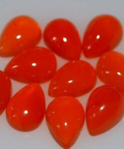 10x8mm Natural Carnelian Smooth Pear Cabochon