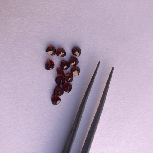 5mm red garnet heart cut