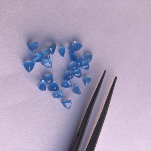 6mm blue chalcedony trillion cut