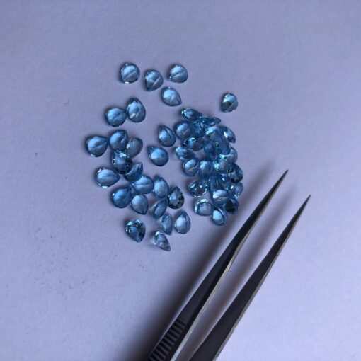 5x4mm swiss blue topaz pear cut