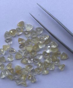 8mm Natural Golden Rutile Trillion Cut Gemstone