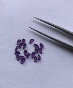 4x3mm african amethyst pear cut