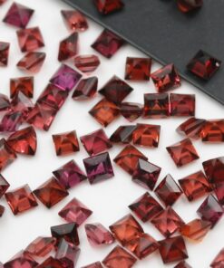 2mm red garnet princess cut