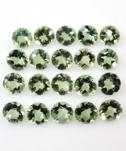 3mm green amethyst round cut