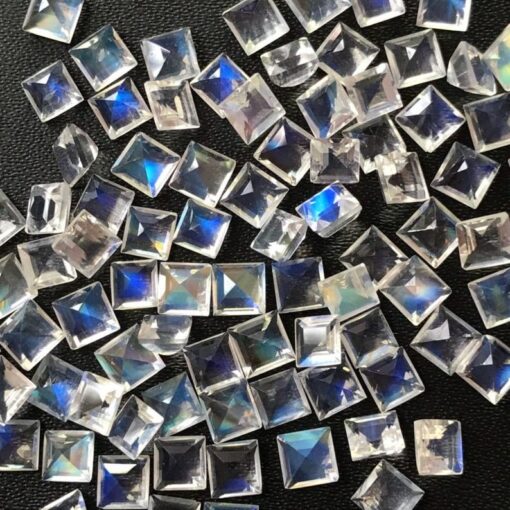 4mm rainbow moonstone square cut