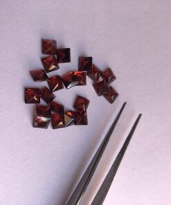 4mm red garnet princess cut