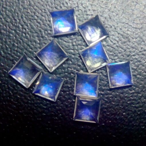 5mm rainbow moonstone square cut