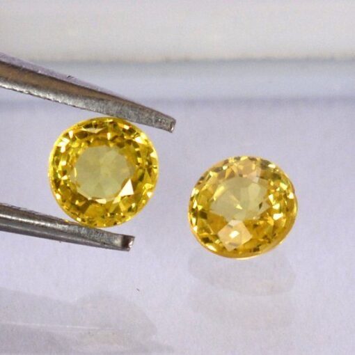 6mm yellow sapphire round cut