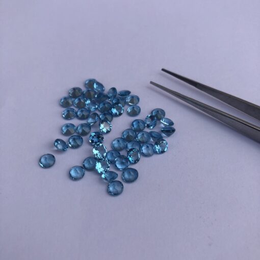 3.5mm swiss blue topaz round cut