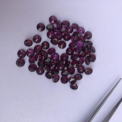 3.5mm rhodolite garnet round cut