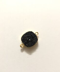 10mm black druzy cushion