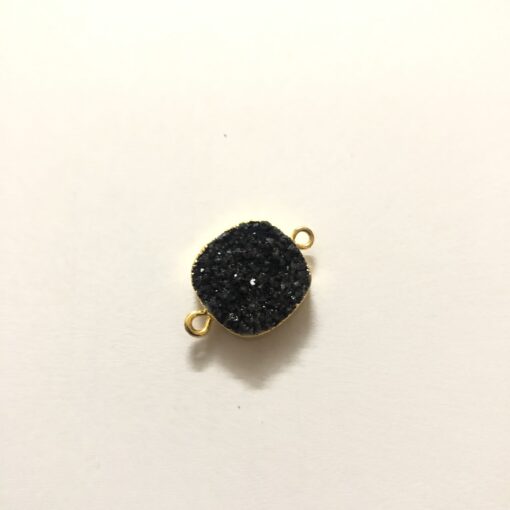 10mm black druzy cushion