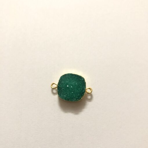 10mm green druzy cushion