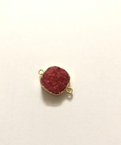 10mm red druzy cushion