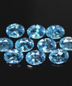 12x10mm Natural Swiss Blue Topaz Faceted Oval Cut Gemstone